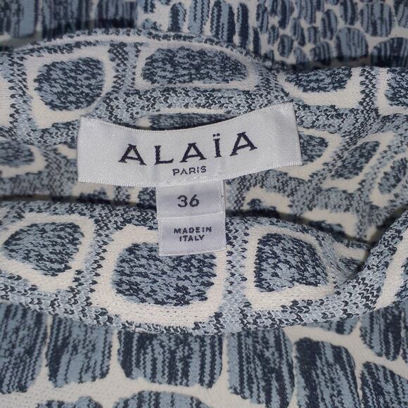 Alaia Green Jacquard 'Skater' Sleeveless High Neck Mini Dress Size XS - Picture 4 of 4